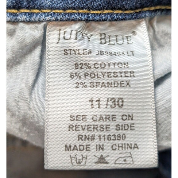 Judy Blue Size 11/30 Boyfriend Fit Jeans High Rise Ripped Distressed Stretch - Picture 9 of 11